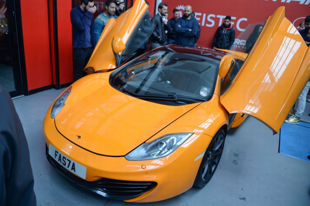 Orange McLaren MP4-12C with personalsied registration, picture courtesy of Birmingham Mail