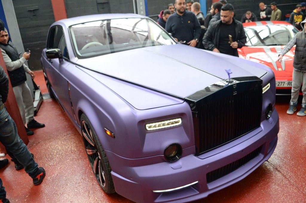Matte lilac Rolls-Royce, picture courtesy of Birmingham Mail