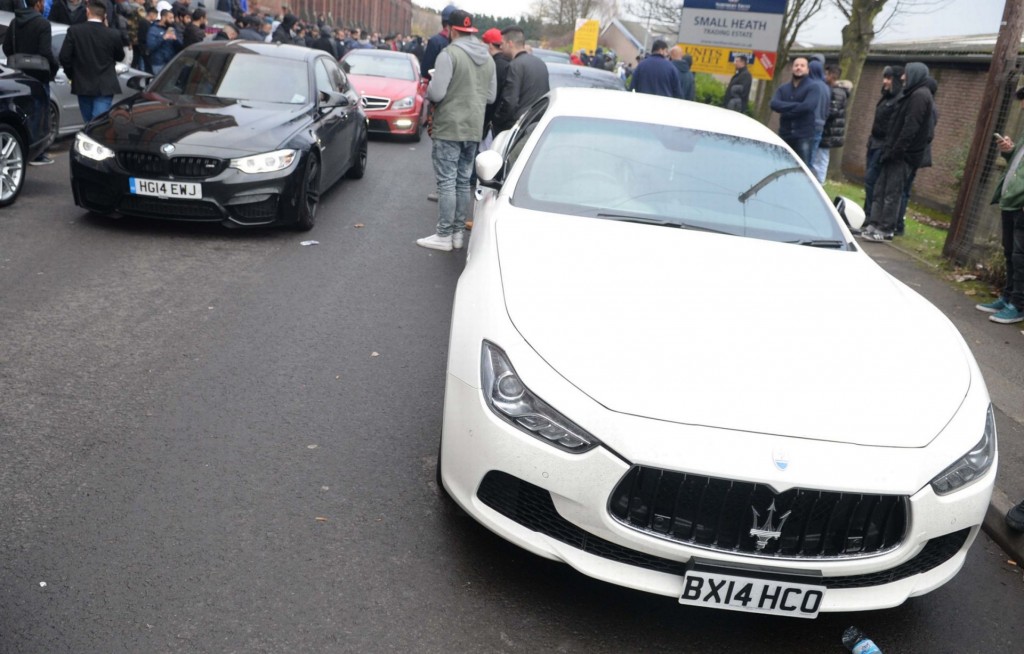 White Maserati, picture courtesy of Birmingham Mail