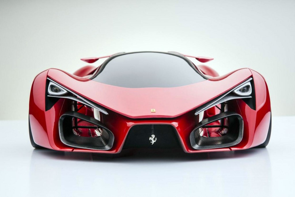 Front view of the Ferrari F80, including those narrow lights