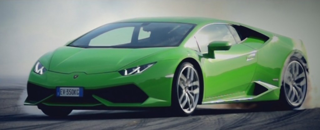 Richard Hammong drfting the Verde Mantis Lamroghini Huracan in slow motion
