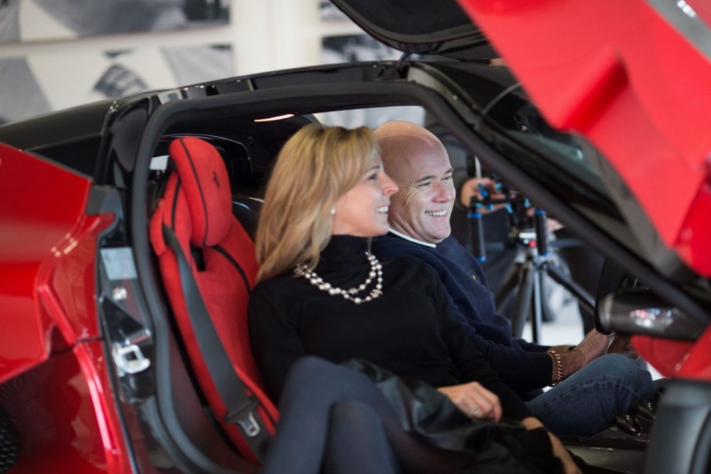 Paul Bailey and his wife inside the Ferrari LaFerrari