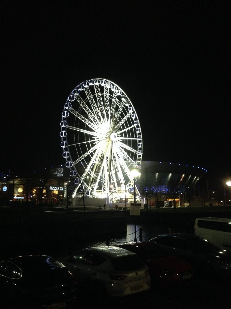 Liverpool's Echo Arena behind the Wheel of Liverpool