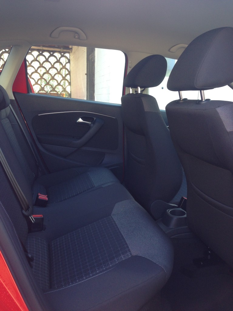 Rear passenger space in the VW Polo Bluemotion