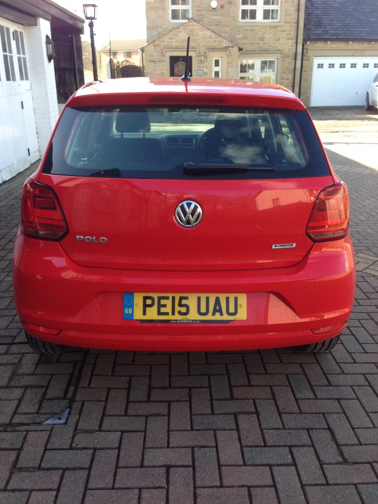 Rear exterior shot of the VW Polo Bluemotion
