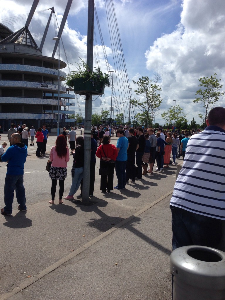 Crowds line the 2014 Gumball Rally checkpoint event at the Etihad Stadium