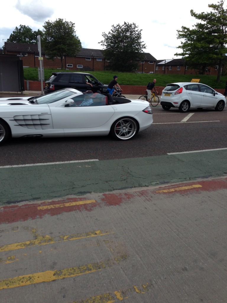 Side view of a Mercedes Benz SLR McLaren