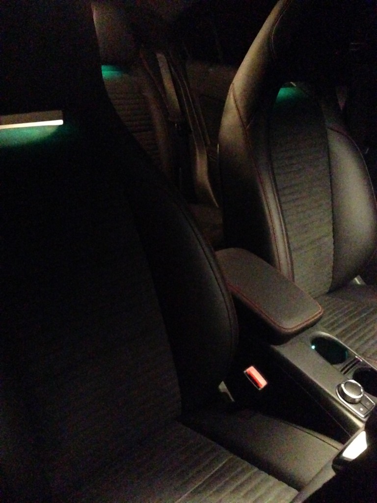 A-Class ambient lighting illuminates seats, footwells, cup holders and door handles