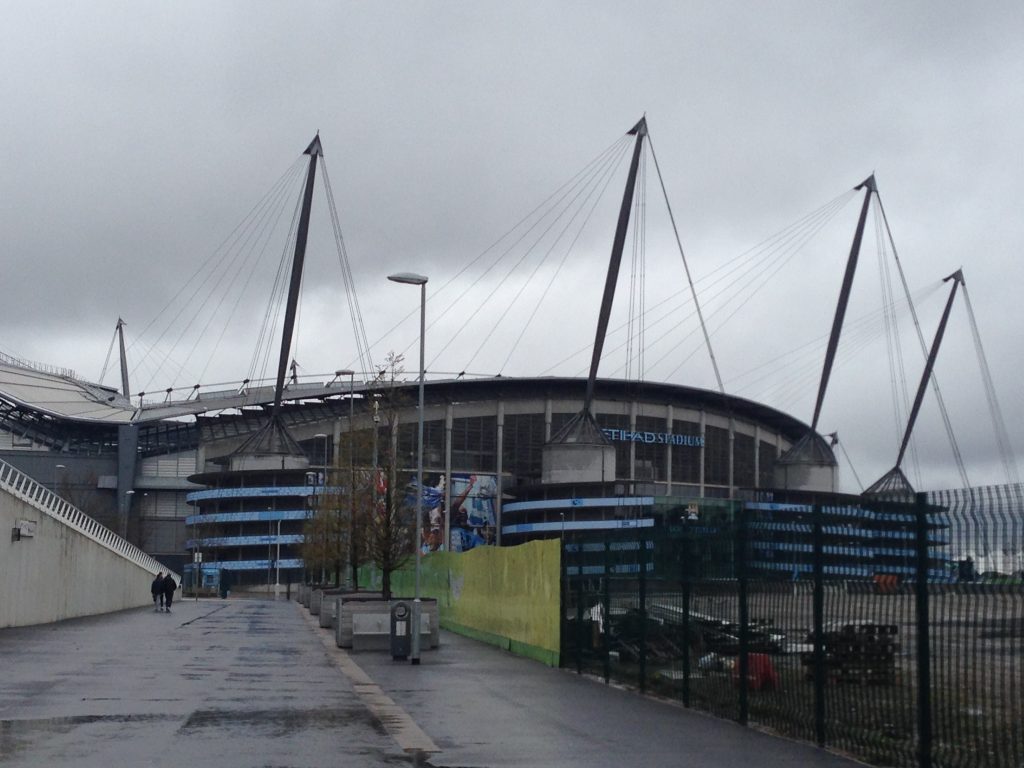 The Etihad Stadium where the Manchester Gumball Rally took place