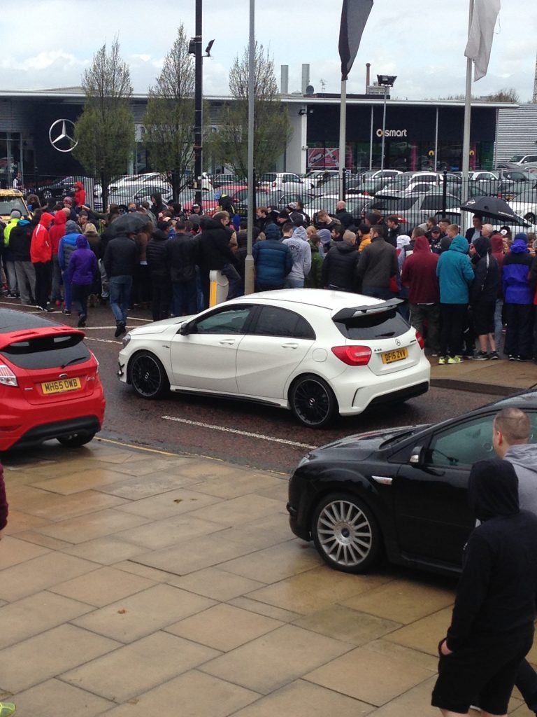 White Mercedes A45 AMG