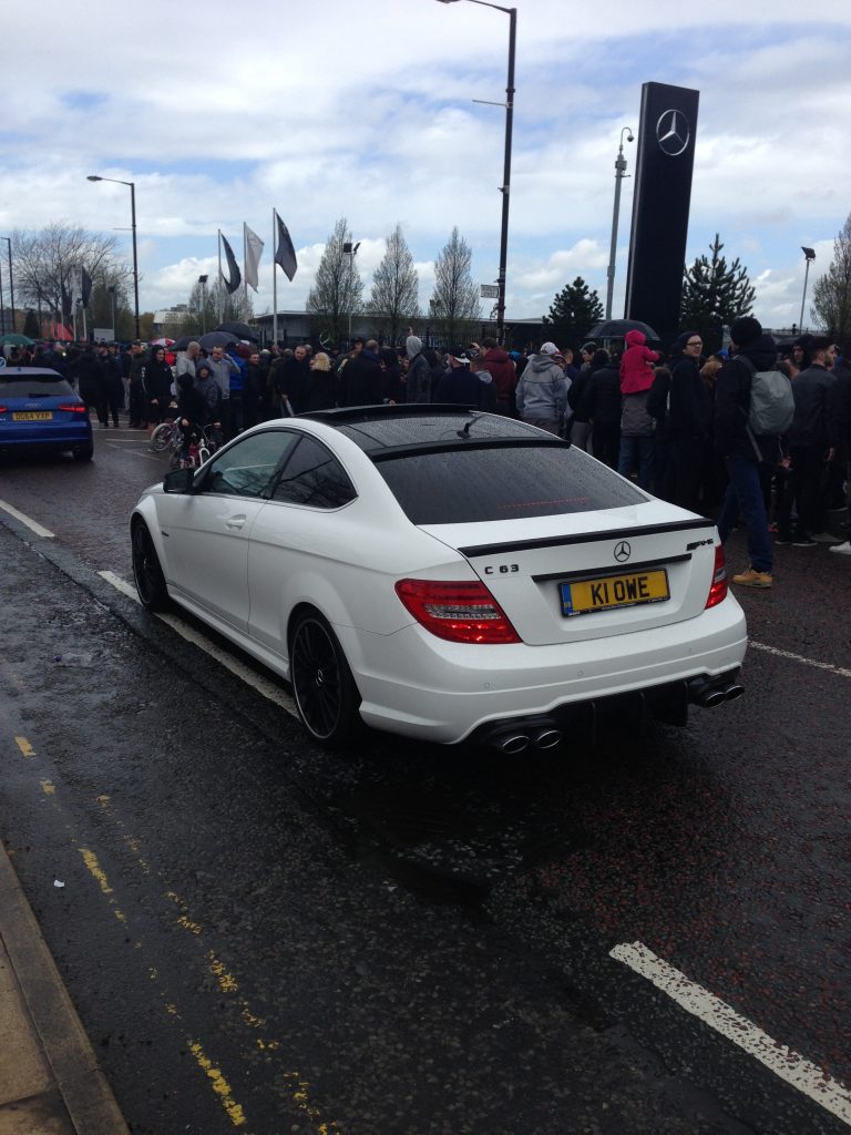 White Mercedes C63 AMG coupe